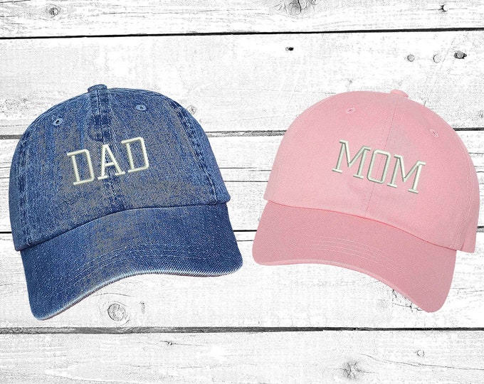 Hats  DAD & MOM , Embroidered Dad Hat , Expecting Parents  Baseball Cap  New Parents Cap Couples Hats , Gift For Mom , Gift For Dad