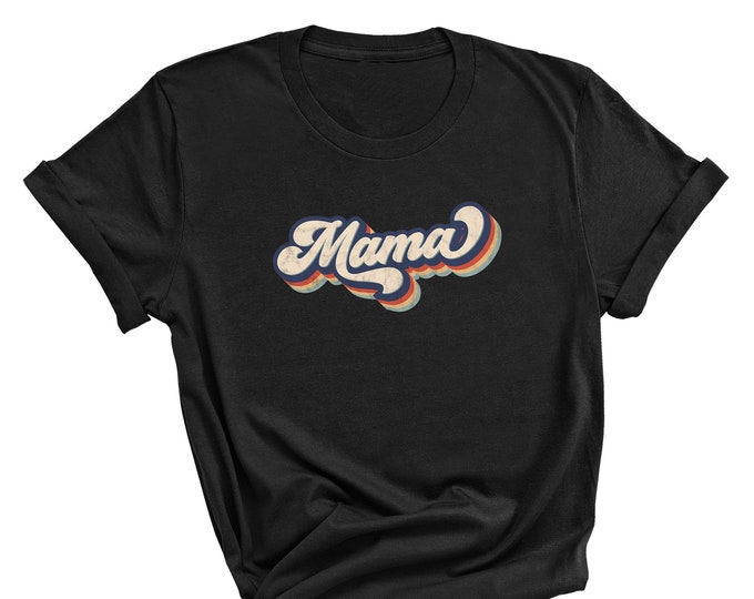 Mama Retro T-shirt, Women Crewneck, Mother's Day Tshirt, Oversized Tshirt, Mama Tshirt, Scoop neck Tee, Mothers Day Tee