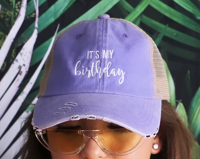 It's my birthday Trucker Distressed Trucker Hat Birthday Trucker Cap Vegas Trucker Caps 30th Birthday Hats 21st Birthday hats Unisex Trucker