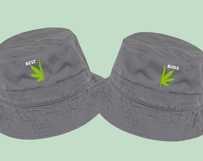 Bucket Hats for Best Buds Bucket Hat, Sun Hats, Fisherman Bucket Hats, Best Friends Hats, Unisex Bucket Hats, Marijuana Print Caps