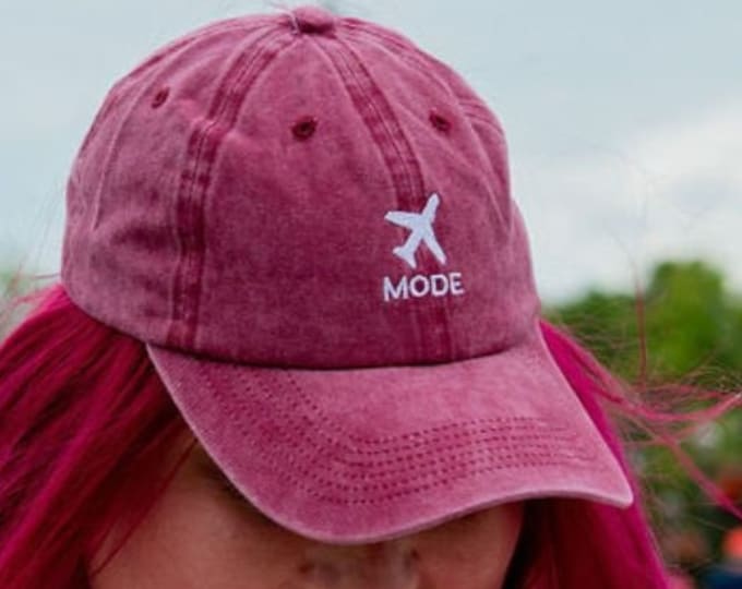 Airplane Mode Baseball Hat, Washed Love Dad Hat, Embroidered Traveling Dad Hat, Gifts for Her, Wanderlust Gift, Hat for hikers Vacation Hats