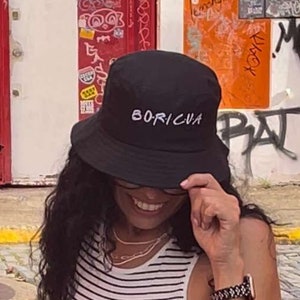 Boricua Bucket Hat, Unisex Embroidered Hat, Puerto Rican Bucket Hat, PR Hat, Unisex Beach Bucket Hats, Custom Made Cap, Friends Font Hat