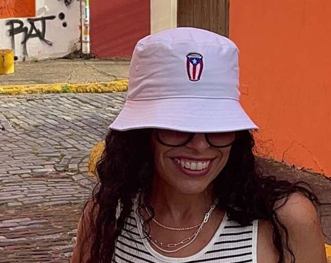 Conga Puerto Rican Conga Bucket Hat, Puerto Rico Sun Hats, Fisherman Bucket Hats, Embroidered Hat, Unisex Bucket Hat, Summer Bucket Caps