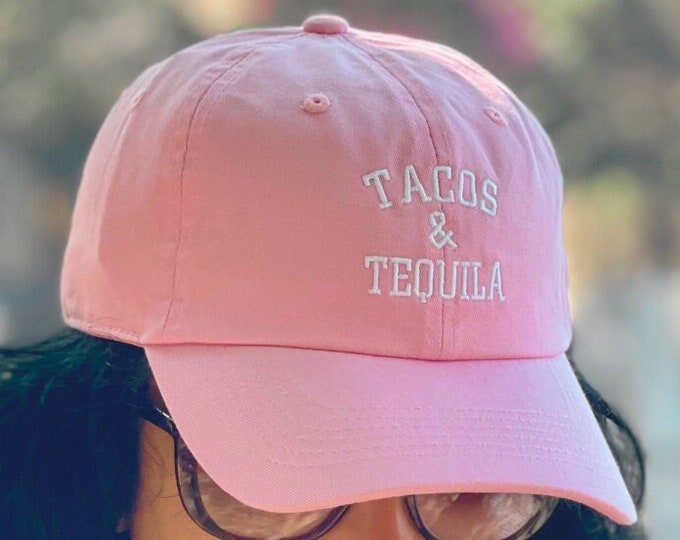 Tacos & Tequila Baseball Hat Tacos Embroidered Baseball Cap Hats, Taco Cap Gift for Her Unisex Hats Tequila Hats for sun