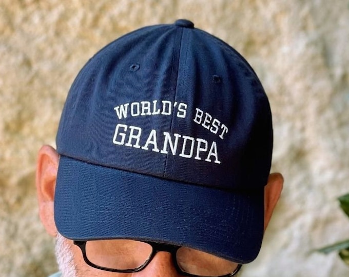 Grandpa Baseball Cap World's BEST GRANDPA Dad Hat, Embroidered Baseball Cap, Grandpa's Gift Grandfather Baseball Cap Hats for Grandfathers