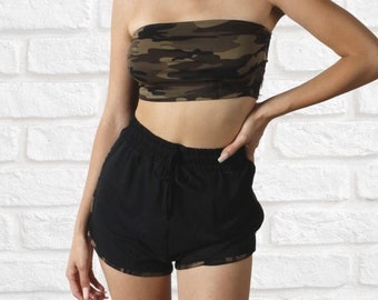 nike shorts and bandeau set