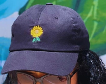 Sunflower Baseball Cap Flower Baseball Cap, Sunflower Hats, gift for her, Flower Baseball hats, Unisex Hat, Sun hats for men and women