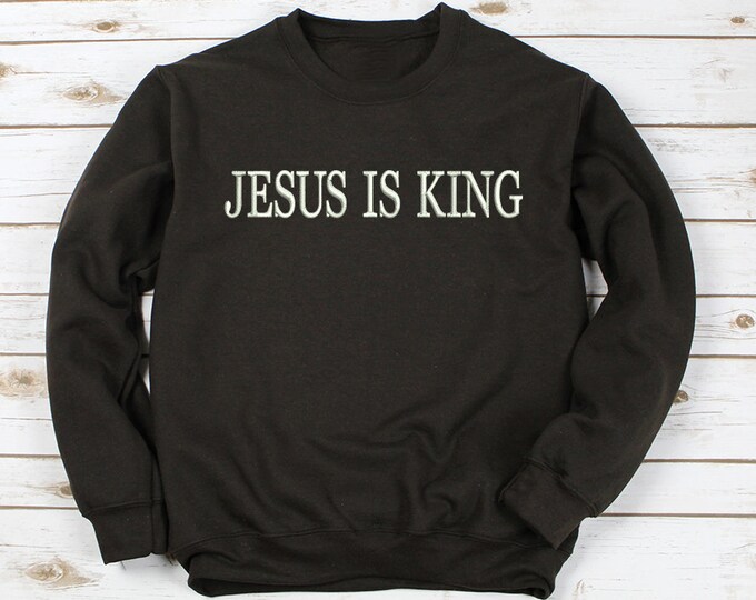 Jesus is king Sweatshirt Unisex Embroidered kanye West Yeezus Crewneck Sweatshirt Women Winter Sweater Mens Sweatshirts Gift for her