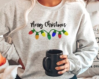 christmas lights sweatshirt