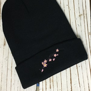 Blue Wave Cuffed Beanie red Embroidery Blue Wave Cuffed Beanie red Embroidery