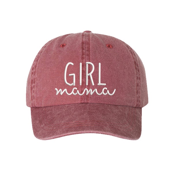 Girl Mama Washed Baseball Hat , Mom Dad Hat, Mommy Hats, Gifts for Mom, Girl Mama Baseball Hat, Gifts for Mom