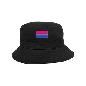 Bisexual Flag Pride Bucket Hat, Rainbow Sun Hat, Bisexual Bucket Hat, Embroidered Hat, Bucket Hat, Summer Bucket Cap, LGBTQIA Bucket