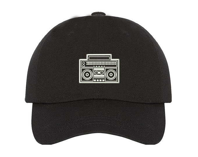 Vintage Retro Boombox Ghetto Blaster  Baseball Hat  Embroidered Hat Retro Inspired  Gift 90's  Vintage Inspired Cap