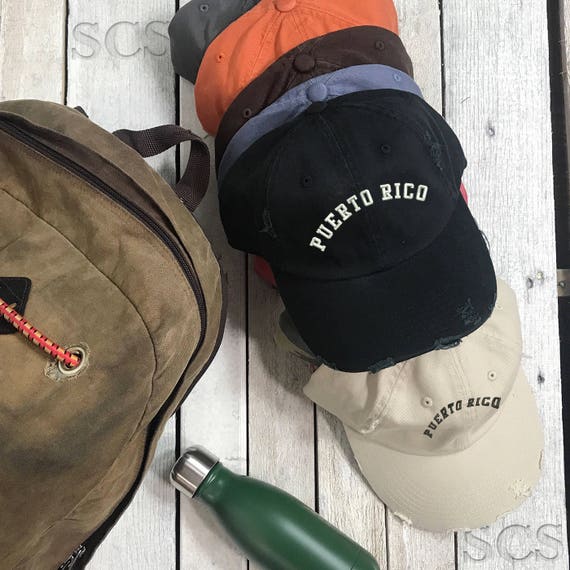 Anarchy Dad Hat Puerto Rico Black Island Vintage Distressed Dad Hat Unisex Baseball Cap Baseball Cap Hat Embroidery Hat Low Profile