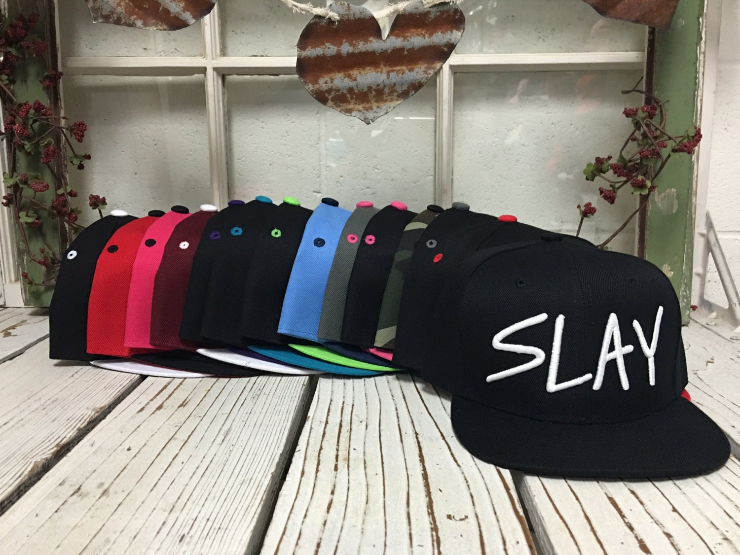 SLAY 3D Flat Bill Snapback I Slay Yes Daddy Hot Sauce Dope Snapback Hat  Slay Cap Tumblr Hat - Many Colors