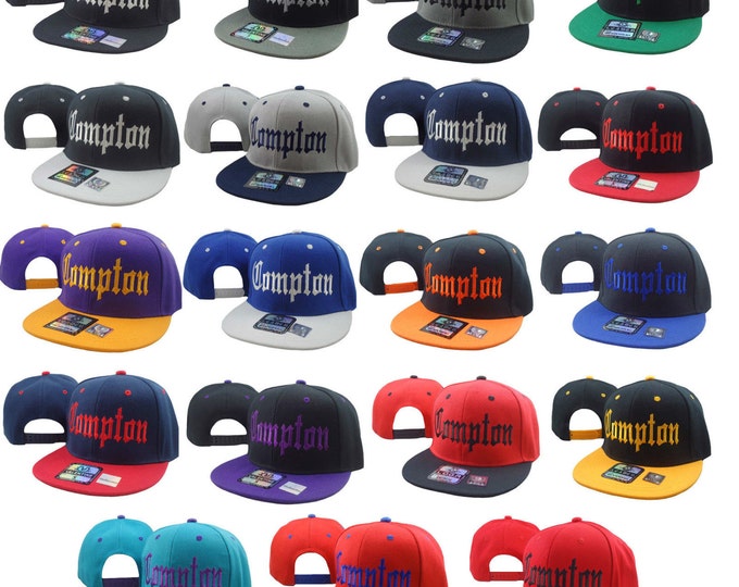 New COMPTON Flat Bill Snapback Baseball Cap Hat