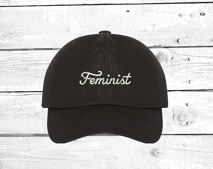 FEMINIST Cursive Hats Feminism Baseball Caps Women Empowerment Gift Womens March Hats for women Gift ideas for powerful women Sun hats