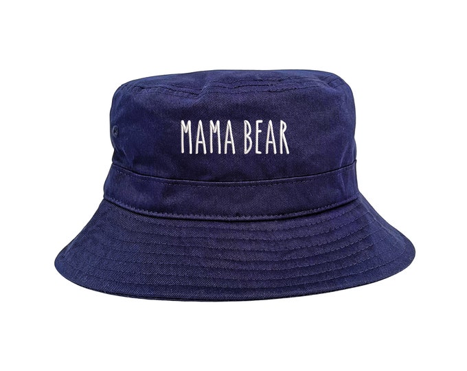 Mama Bear Bucket Hat, Momma Sun Hat, Fisherman Bucket Hat, Embroidered Hat, Unisex Introvert Bucket Hat, Summer Bucket Cap, Unisex Hat