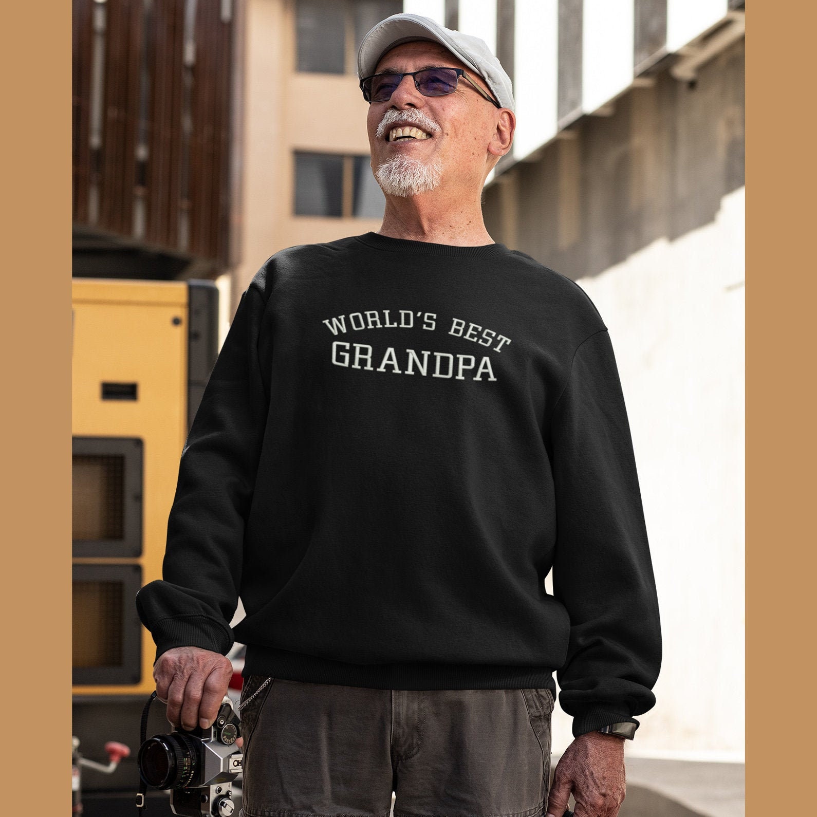 Worlds Best Grandpa Sweatshirt Grandfather Gift Embroidered Papa
