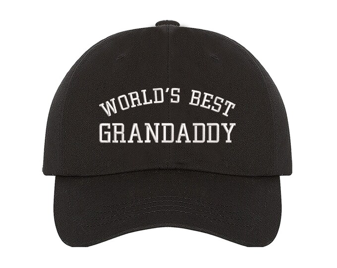 Worlds Best Grandaddy Embroidered Baseball Hat, Grandpa Dad Hat Grandfather Baseball Hat Grand daddy Baseball Hat Father's Day Baseball Cap