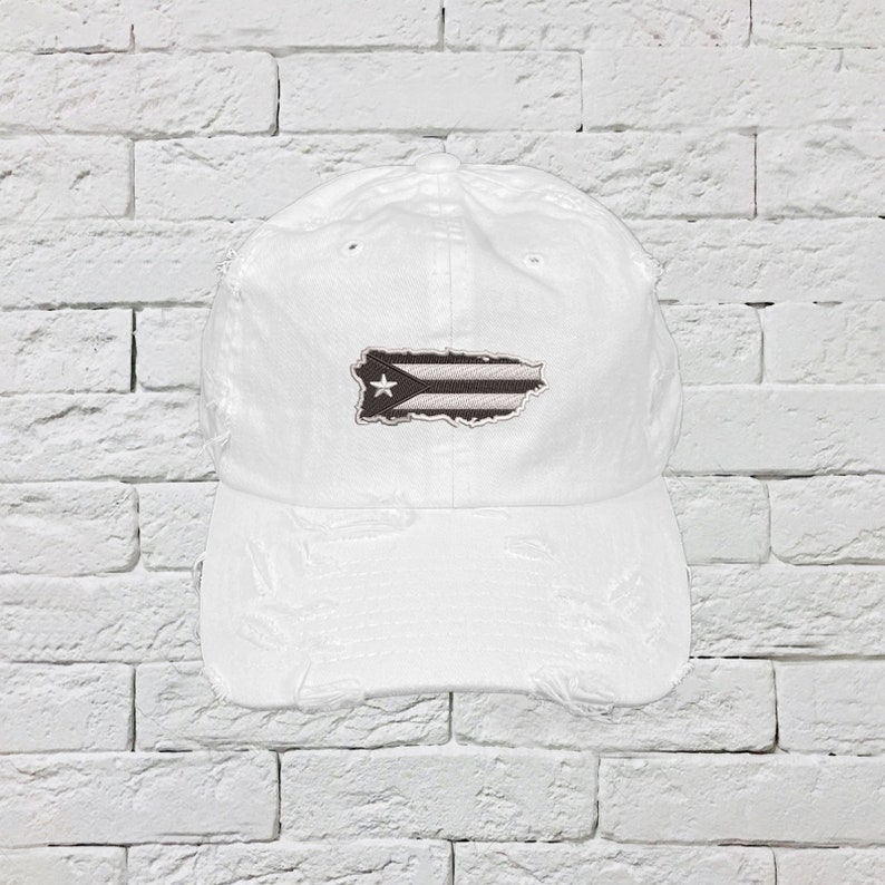Anarchy Dad Hat Puerto Rico Black Island Vintage Distressed Dad Hat Unisex Baseball Cap Baseball Cap Hat Embroidery Hat Low Profile