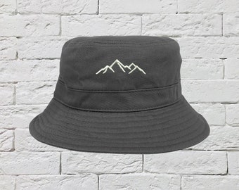 Mountains Bucket Hat, Sun Hats, Fisherman Bucket Hats, Embroidered Hats, Unisex Introvert Bucket Hats, Summer Bucket Caps Hat, Camper Hats