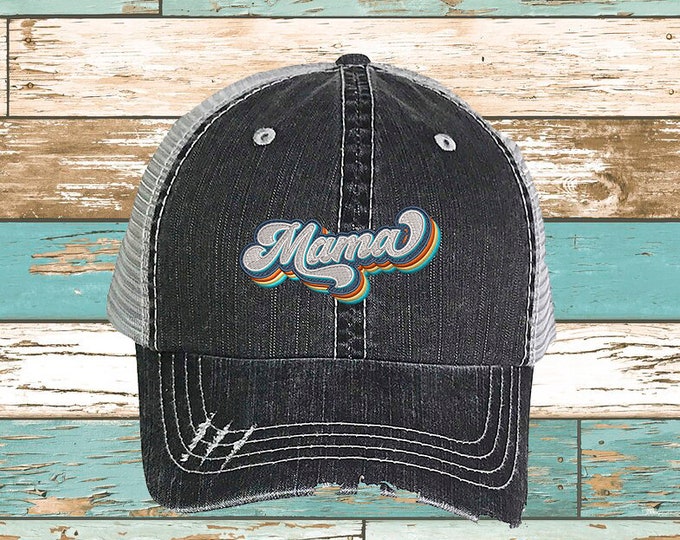 Mama Retro Trucker Hat, Mom Life Distressed Trucker Hat, Mother's Day Gift for her, Mom Life Trucker Hat, Gifts for new moms, New Mom Hats