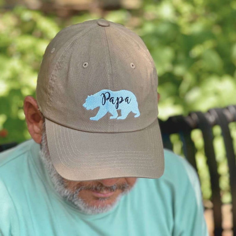 PAPA Bear Baseball Cap PAPA BEAR Dad Hat Gift for Dad Bear Family Hat Matching Family Hats Papa Bear Family Fathers Day Gift for dads image 2