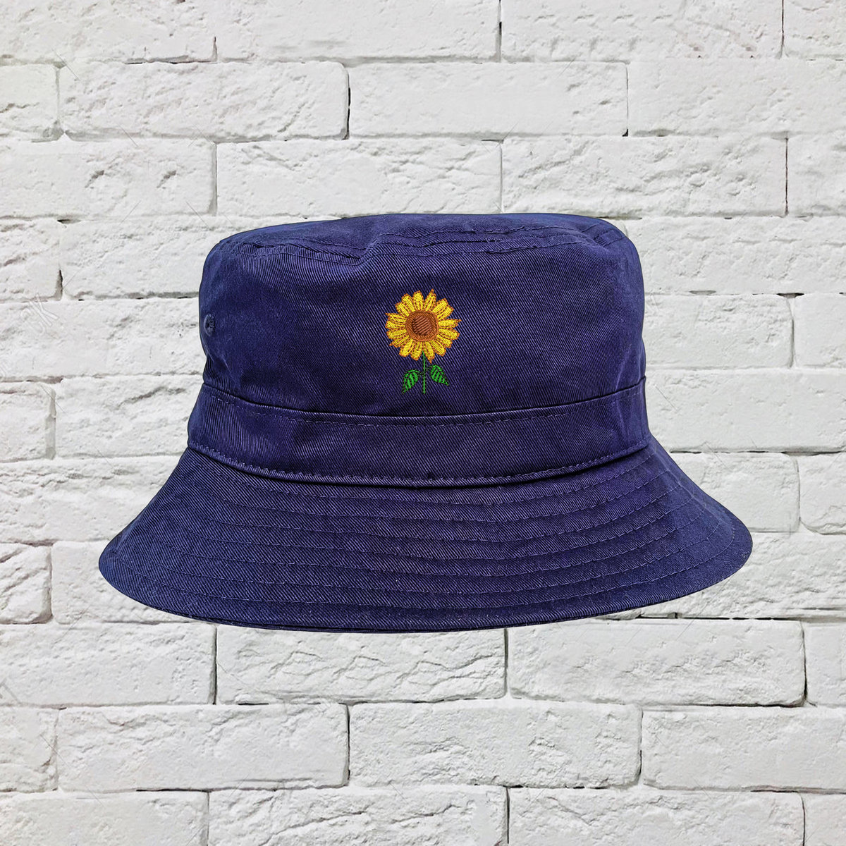 Embroidered Sunflower Bucket Hat, Cotton Summer Sun Hat - Etsy