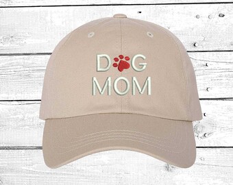 Dog Mom Baseball Cap, DOG MOM Hats, Dog Owner Gift,  Dog Paw Hat, Animal Lover Hat, Dog Lover Baseball Cap, Dog Moms Gifts for Pet Lovers