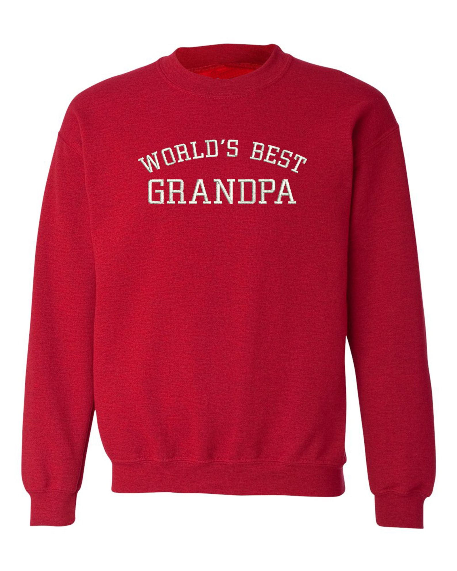 Worlds Best Grandpa Sweatshirt Grandfather Gift Embroidered Etsy