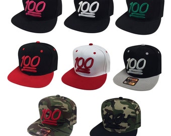 100 Emoji Hat Flat Bill Snapback 3D 