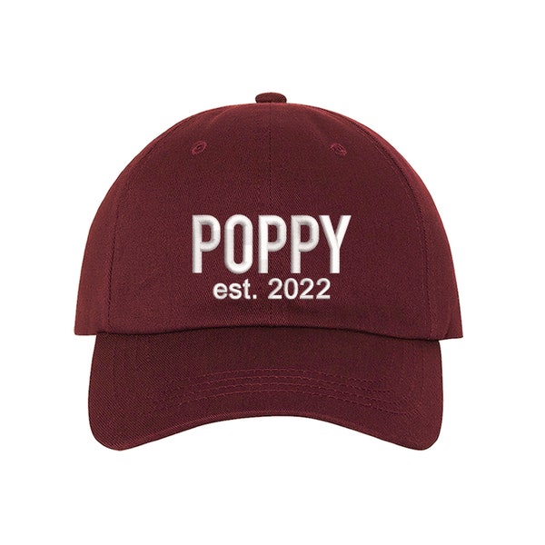 POPPY Est. 2022 Hat for best buds Grandfather Gift for Grandpa Hats Gift for Dad Best friend Cap Papa Hat Abuelo Cap Best Father's Day Gifts