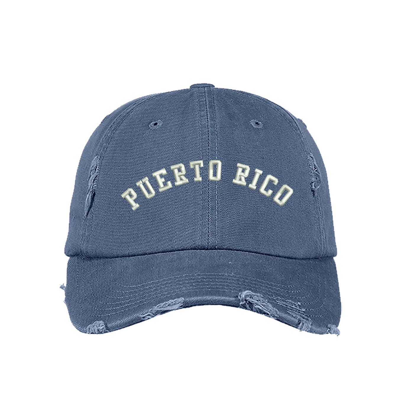 PUERTO RICO Distressed Dad Hat, Embroidered Puertorican Hat, Low