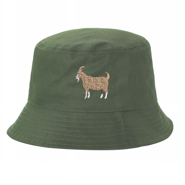 Goat, Greatest Of All Time Bucket Hat, Unisex Embroidered Bucket Hat , Relaxed Hat Cap, Gift For Him Or Her Bucket Hat