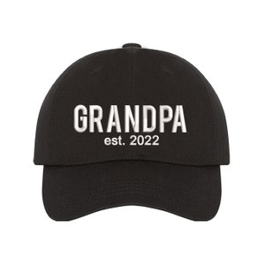 Grandpa Est. 2022 Baseball Hat, Grandfather 2022 Hat, Established 2022 Hat, New Grandparents Gift, Father&#39;s Day Gifts, Baseball Cap Hats