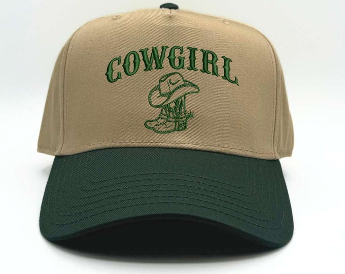 Cowgirl Boots Trucker Hat Summer Baseball Cap 5 Panel Trendy Trucker Hat Five Panel Cowgirl Embroidered Hat Gift for her Western Accessorie