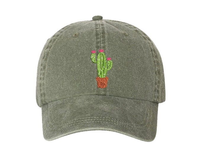 CACTUS Washed Baseball Hat, Dad Hat , Plant Mommy Hat, Cactus Flower, Plant Daddy Gift, Plant Lover Gift, Cactus Hat