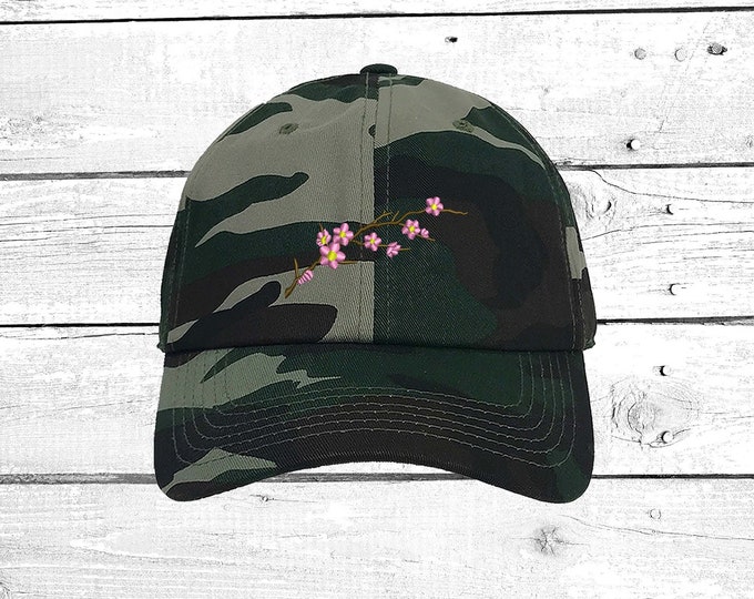 Hats CHERRY BLOSSOM Dads Hat Embroidered Baseball Cap Low Profile Caps Flower winter hats, Cherry Blossom Lover Gift for mom, Baseball Hats