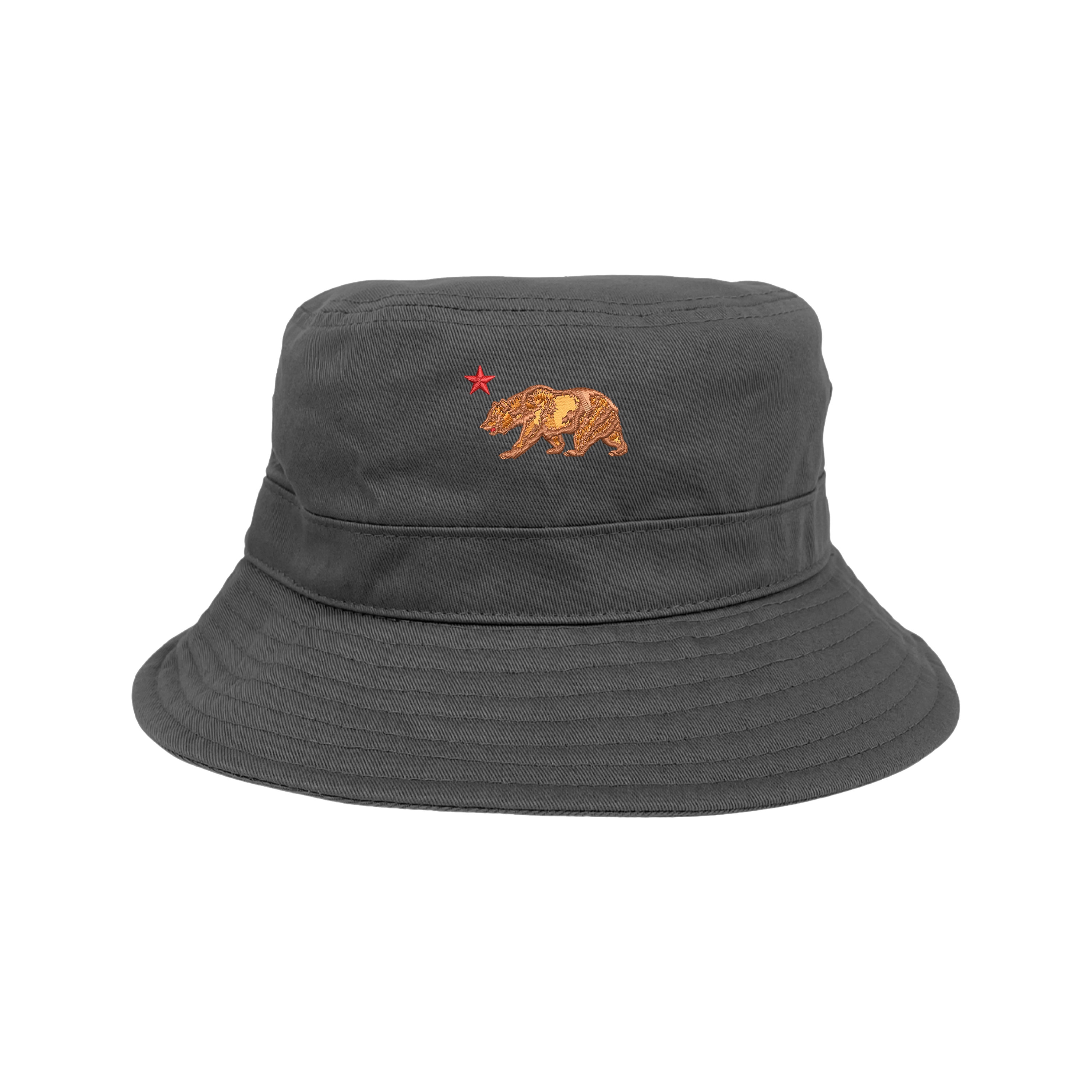 California Bear Bucket Hat, Cali Bear Embroidered Hats, Fisherman Hats, California Republic Hats