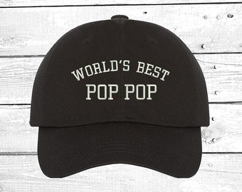Embroidered Cotton Baseball Cap, World's Pop Pop Grandpa Gift