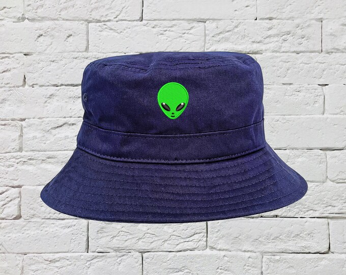 Alien head Bucket Hat, Sun Hats, Fisherman Bucket Hats, 420 Hats, Unisex UFO Bucket Hats, Space Caps, Bucket Caps Hat