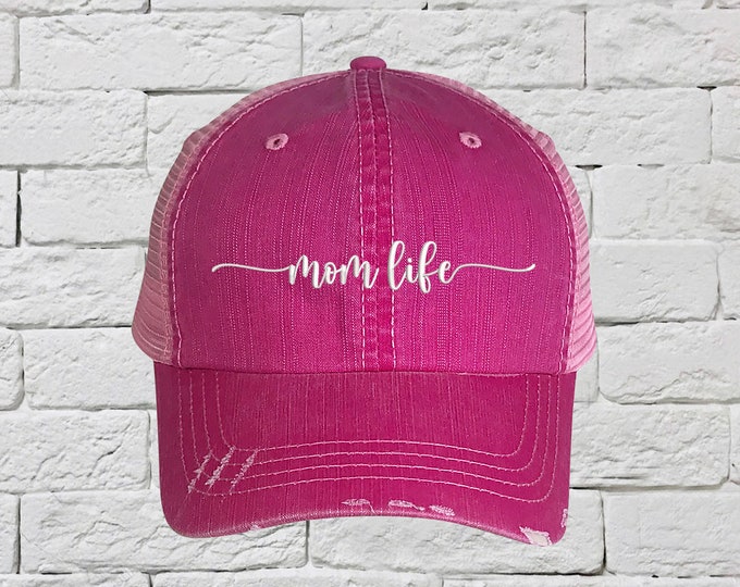 Mom Life Trucker Hat, Mom Life Distressed Trucker Hat, Mother's Day Gift for her, Mom Life Trucker Hat, Gifts for new moms, New Mom Hats