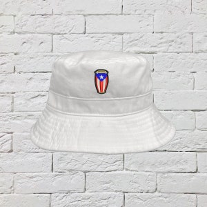 Puerto Rican Conga Bucket Hat, Puerto Rico Sun Hats, Fisherman Bucket Hats, Embroidered Hat, Unisex Introvert Bucket Hat, Summer Bucket Caps