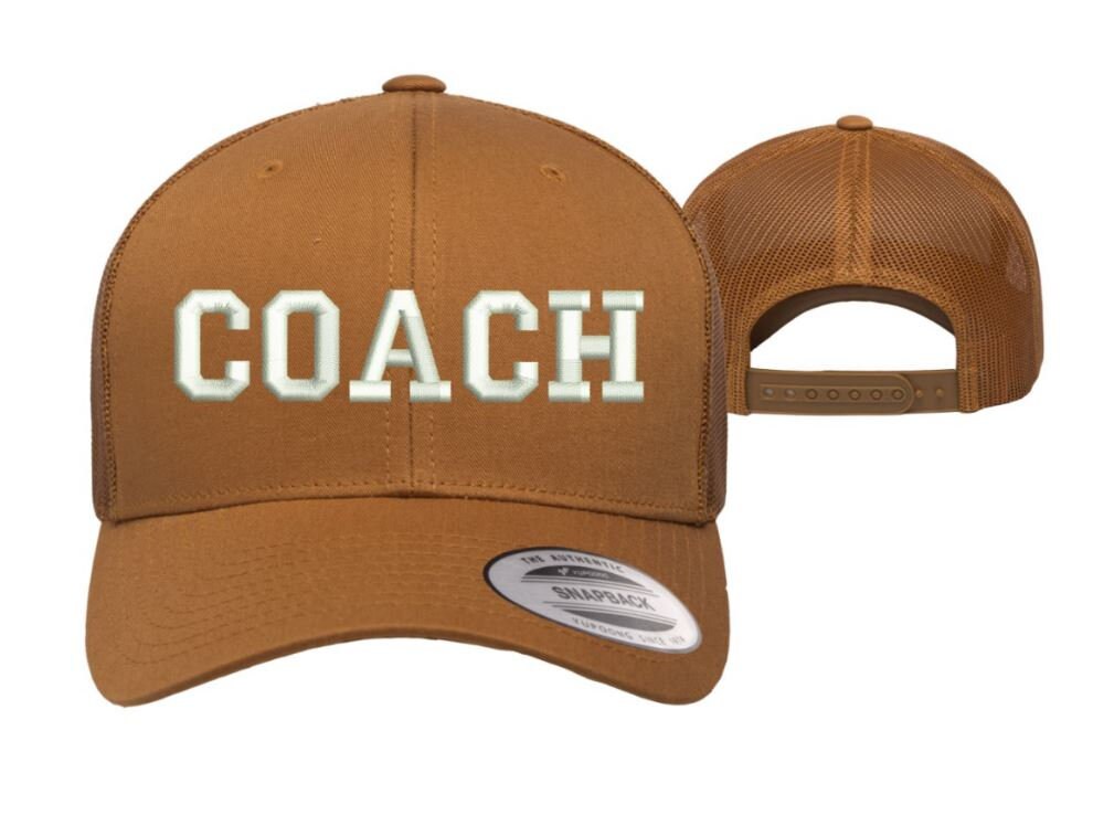 Embroidered Coach Trucker Hat, Sports Baseball Cap - Etsy display picture 1