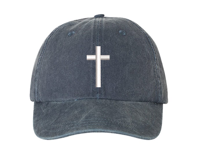 Cross Washed Baseball Dad Hat, Cross Hat, Embroidered Dad Hat, Gifts for Her, Religion Hat, Faith Dad Hat, Christian Cross, Faith Cross Hat