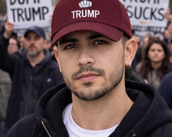 Anti Trump Embroidered Baseball Hat, Political Protest Cap