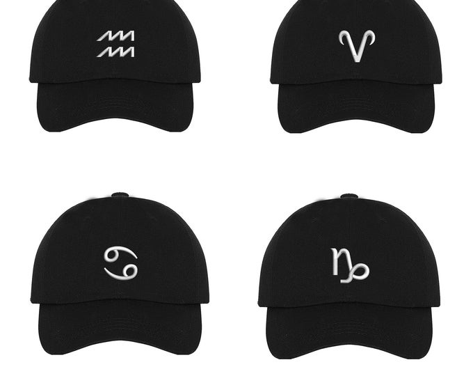 Zodiac Sign Baseball Hat Horoscope Sign Embroidered Baseball Cap Dad Hat