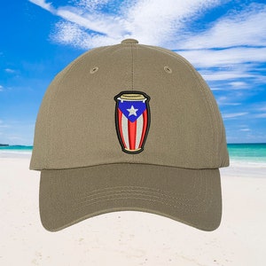 Conga Baseball Hat Puertorican Festival Hats, Low Profile Embroidered Baseball Cap, Puerto Rico Dad Hats, Boricua Hats Puerto Rico Flag Hats