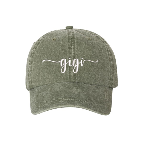 Gigi Washed Dad Hat, Gigi Baseball Hat, Grandma Hats, Gifts for Grandma, Nana Baseball Hat, Gifts for her, Mother's Day, Writing Font Hat